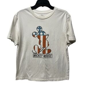 Disney Mickey Mouse Stars and Stripes white USA Flag t-shirt size small